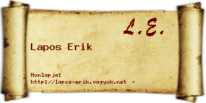 Lapos Erik névjegykártya