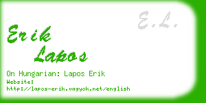 erik lapos business card